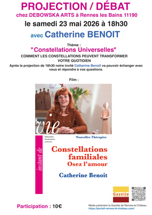 Projection/débat avec Catherine BENOIT chez DEBOWSKA ARTS à Rennes les Bains 11190