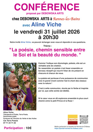 Conférence avec Aline Viche chez Debowska Arts à Rennes les Bains 11190